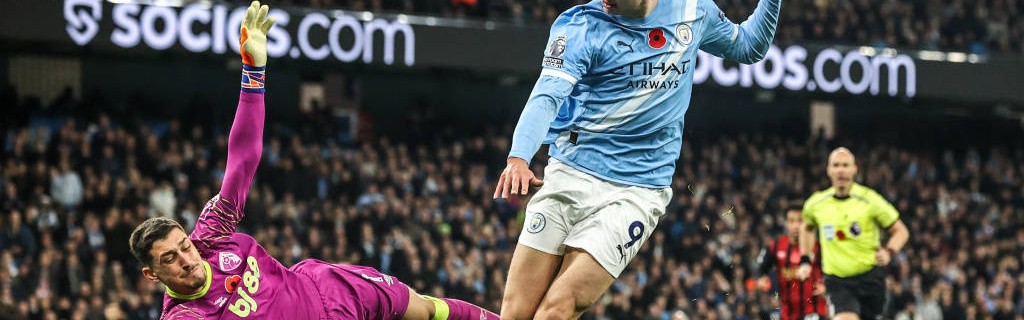 高清：英超曼城2-0伯恩茅斯升第二 哈兰德霸气双响