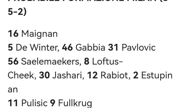 意甲媒体预测米兰VS佛罗伦萨首发：多人轮换，莱奥、莫德里奇替补！